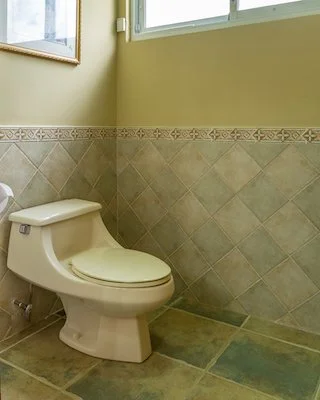 Master bathroom with separate toilet